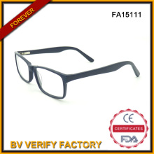 Quadratische Acetat Brille Unisex schwarze Brillen (FA15111)